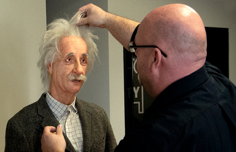 Ryan Rainbolt with Albert Einstein Animatronic